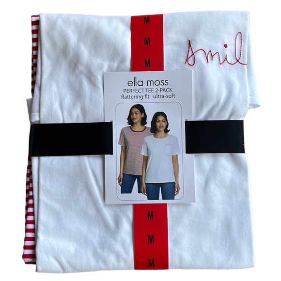 Ella Moss - 2 Pack Flattering Fit Ultra Soft Perfect Tee - Picture 3 of 5